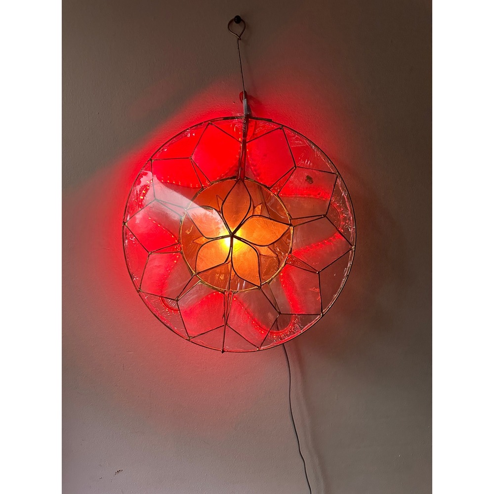 Vintage Filipino Capiz Shell Parol Star Lantern Christmas Decor 12 Inch